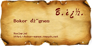 Bokor Ágnes névjegykártya