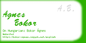 agnes bokor business card