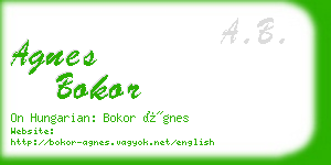 agnes bokor business card